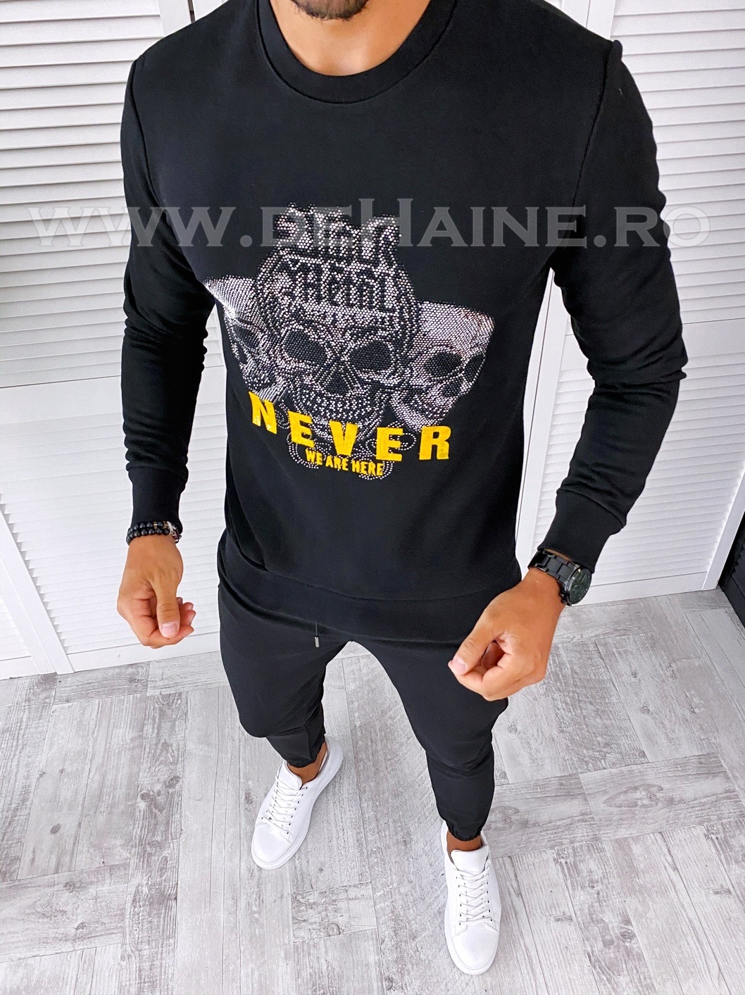 Bluza barbati neagra slim fit 2735 n5-5
